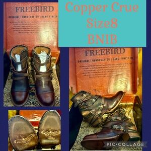 Freebird Copper Leather Boots with Buckles